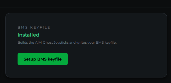 BMS Keyfile card on the home page
