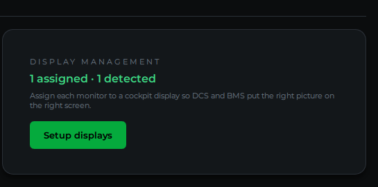 Display Management card on the home page