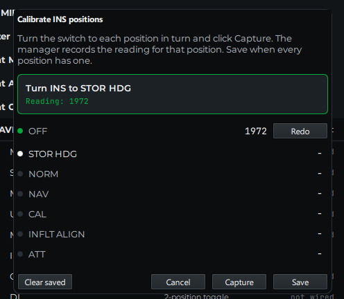 The calibration dialog