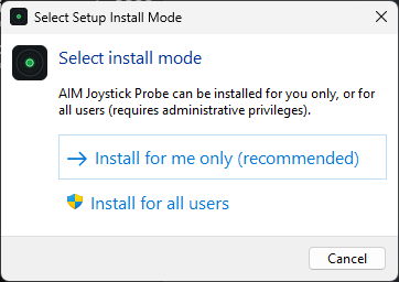 Select install mode